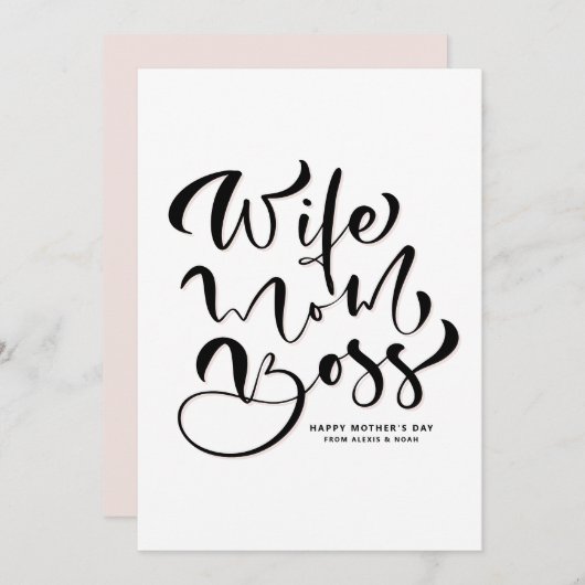 黒妻ママボス書道マザーズデイ シーズンカード (正面/裏面)