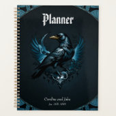 黒威厳のあるいカラスが乗っ華美ていた プランナー手帳 (正面)