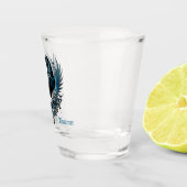 黒威厳のあるい烏が乗って華美いる ショットグラス (右)