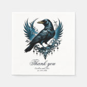 黒威厳のあるい烏が乗って華美いる スタンダードカクテルナプキン (正面)