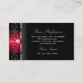 黒威厳のあると赤の四角い宝石装飾品 名刺 (裏面)