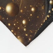 黒威厳のあると金ゴールドのユニコーンデザイン フリースブランケット (角)