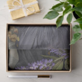 黒威厳のあるヴィンテージフローラベアデコパージュ 薄葉紙 (ギフト)