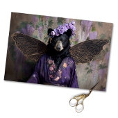 黒威厳のあるヴィンテージフローラベアデコパージュ 薄葉紙