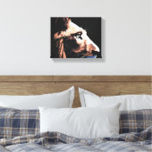 黒威厳のある獅子 | 暗高品質色 キャンバスプリント (インサイチュ (寝室))