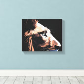 黒威厳のある獅子 | 暗高品質色 キャンバスプリント (インサイチュ (ウッドフロア))