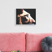 黒威厳のある獅子 | 暗高品質色 キャンバスプリント (インサイチュ (リビング))