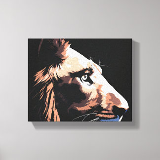 黒威厳のある獅子 | 暗高品質色 キャンバスプリント