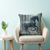 黒威厳のある馬イン華美オーナメント クッション (椅子)