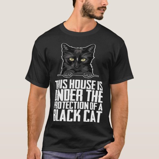 黒子猫 黒猫の母 黒父 Tシャツ (正面)