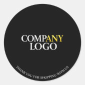 黒字のビジネス会社の感謝 ラウンドシール (正面)