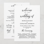 黒字エレガントの聖書授賞式結婚式 プログラム (正面/裏面)