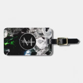 黒宇宙モノグラムの白い結晶 ラゲッジタグ (正面横)