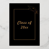 黒実在卒業試験カードのフォイル金ゴールド 箔招待状 (裏面)