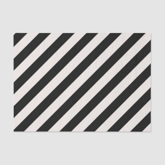 黒対角線ストライプ強グラフィックティッシュペーパー 薄葉紙 (正面)