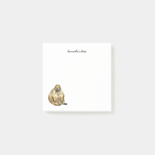 黒尾草原の犬Post-Itノート ポストイット (正面)