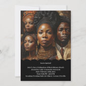 黒履歴月お祝い招待状文字 招待状 (正面)