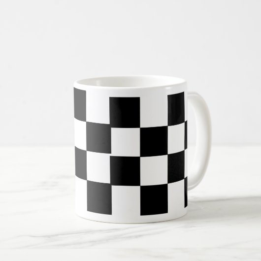 黒市松模様にと白 コーヒーマグカップ (正面右)