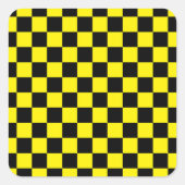 黒市松模様にと黄 スクエアシール (正面)