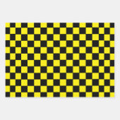 黒市松模様にと黄 ラッピングペーパーシート (正面2)