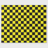 黒市松模様にと黄 ラッピングペーパー (フラット)