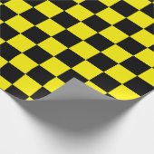 黒市松模様にと黄 ラッピングペーパー (角)