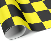 黒市松模様にと黄 ラッピングペーパー (ロールコーナー)