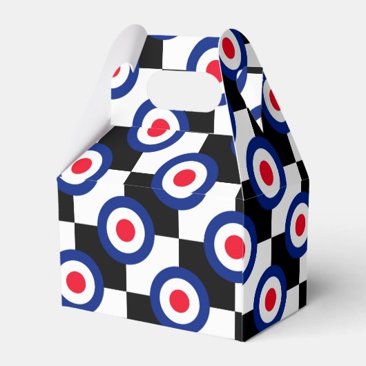 黒市松模様にレース目標モダンパーティー フェイバーボックス (裏面サイド)