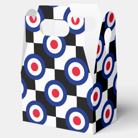 黒市松模様にレース目標モダンパーティー フェイバーボックス (オープン)