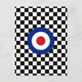 黒市松模様にレース目標モダン ポストカード (正面)