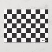 黒市松模様に旗束バナーポストカード ポストカード (裏面)