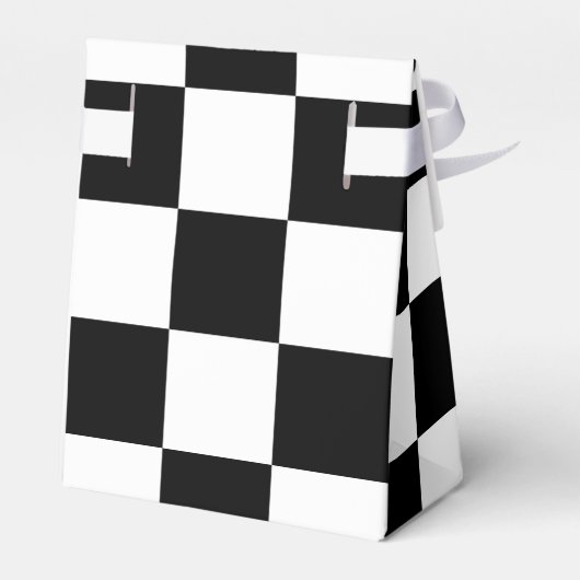 黒市松模様に白のテントの好意ボックス フェイバーボックス (裏面サイド)