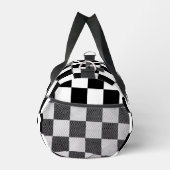 黒市松模様に白の幾何学的レトロモノグラム ダッフルバッグ (右)