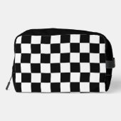 黒市松模様に白の幾何学的レトロモノグラム ドップキット (裏面)