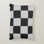 黒市松模様に白の正方形またはカスタム アクセントクッション (裏面(縦))
