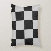 黒市松模様に白の正方形またはカスタム アクセントクッション (正面(垂直))