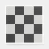 黒市松模様に白の正方形またはカスタム スタンダードランチョンナプキン (正面)