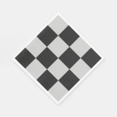 黒市松模様に白の正方形またはカスタム スタンダードランチョンナプキン (角)