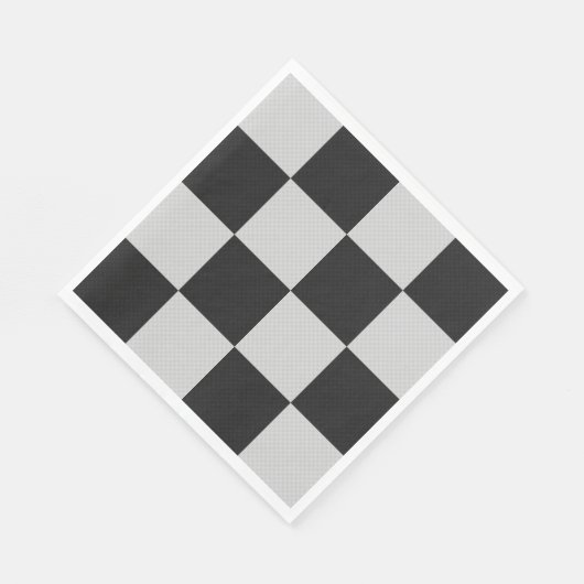 黒市松模様に白の正方形またはカスタム スタンダードランチョンナプキン (角)