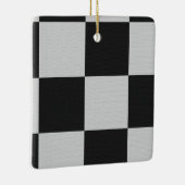 黒市松模様に白の正方形またはカスタム セラミックオーナメント (右)