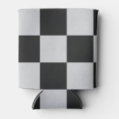 黒市松模様に白の正方形またはカスタム 缶クーラー (正面)