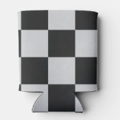 黒市松模様に白の正方形またはカスタム 缶クーラー (裏面)