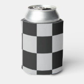 黒市松模様に白の正方形またはカスタム 缶クーラー (缶裏面)
