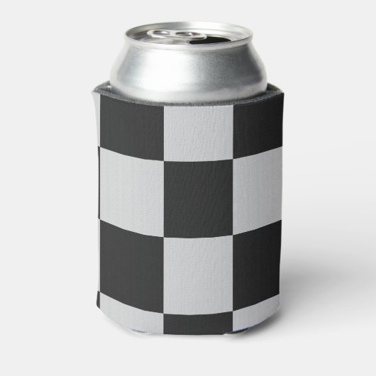 黒市松模様に白の正方形またはカスタム 缶クーラー (缶裏面)