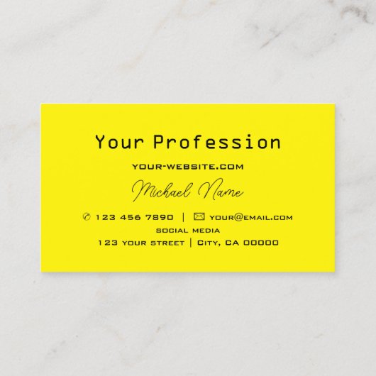 黒市松模様に白モダン黄色カッコいい 名刺 (裏面)