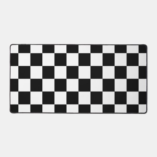 黒市松模様に白レトロ デスクマット (正面)