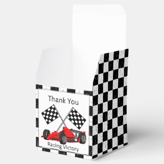 黒市松模様に白レースカーの贈り物 フェイバーボックス (オープン)