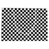 黒市松模様に白抱き枕、大 ラージペーパーバッグ (裏面)