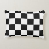 黒市松模様に白 アクセントクッション (裏面)