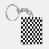 黒市松模様に白 キーホルダー (正面左)